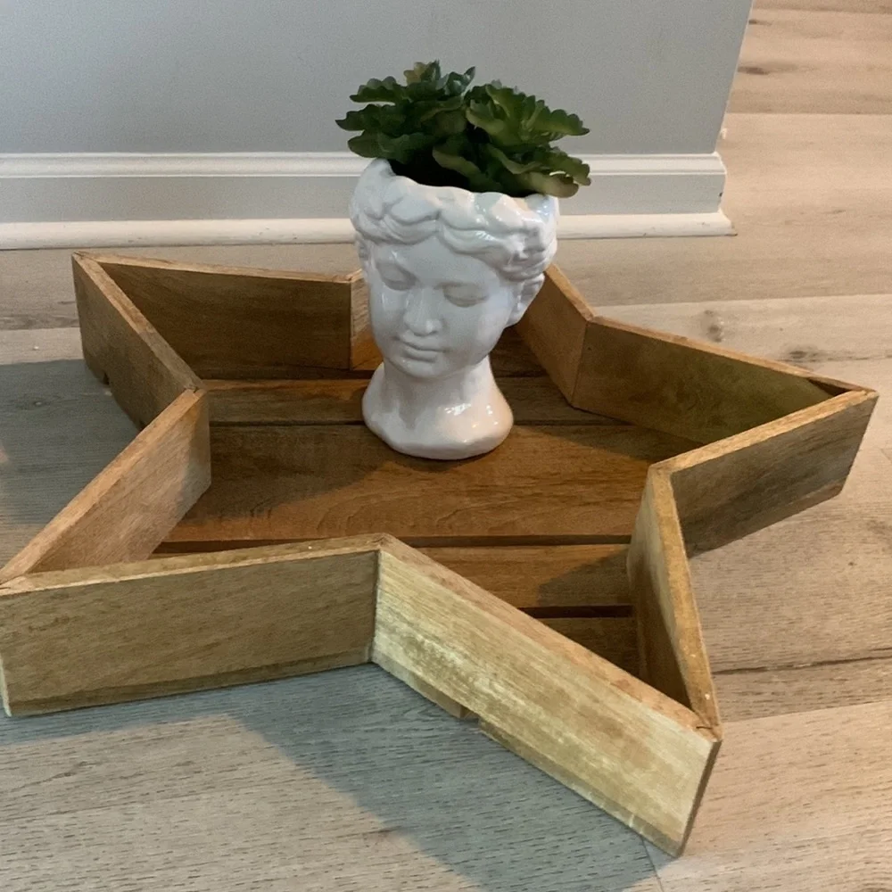 Star Wooden shape Tray Christmas Decor‎ Rustic large